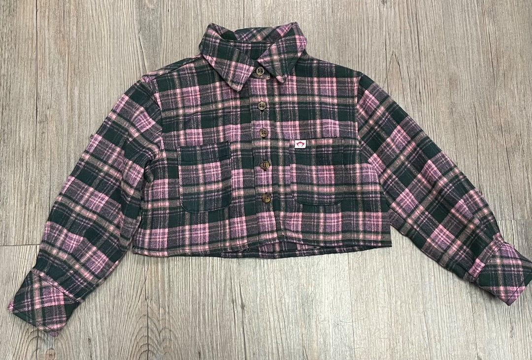 Plaid Appaman Flannel Cropped Top, 3Y
