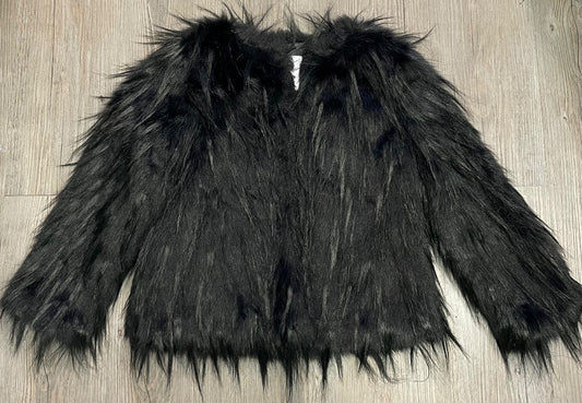 Black Appaman Faux Fur Jacket, 3Y