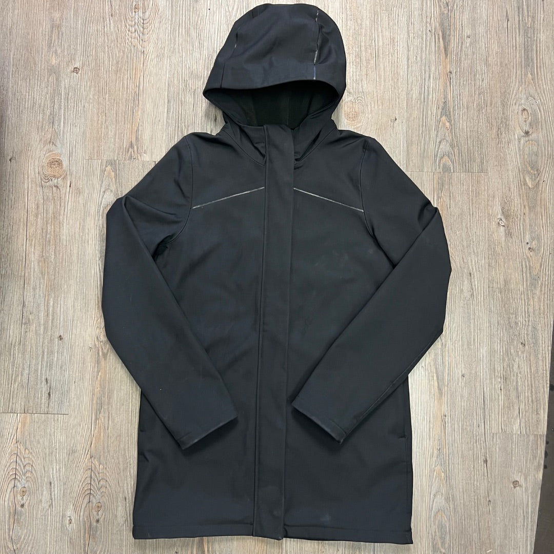 Black Ivivva Fleece Lined Rain Jacket, 14Y