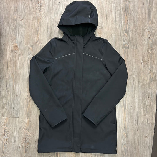 Black Ivivva Fleece Lined Rain Jacket, 14Y
