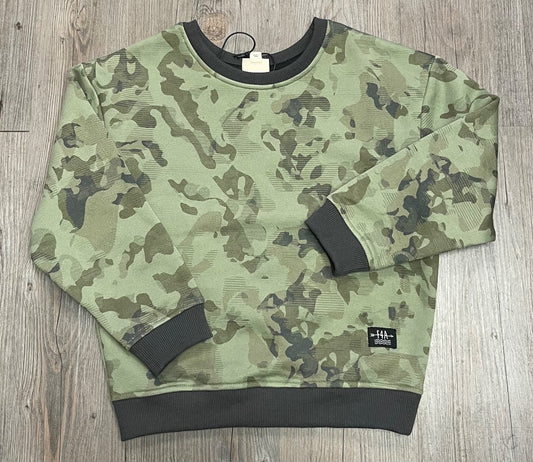 Oil Green F4A Bowie Camo Sweatshirt, 6-7Y