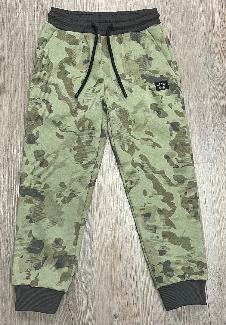 Oil Green F4A Bowie Camo Fleece Jogger, 6-7Y