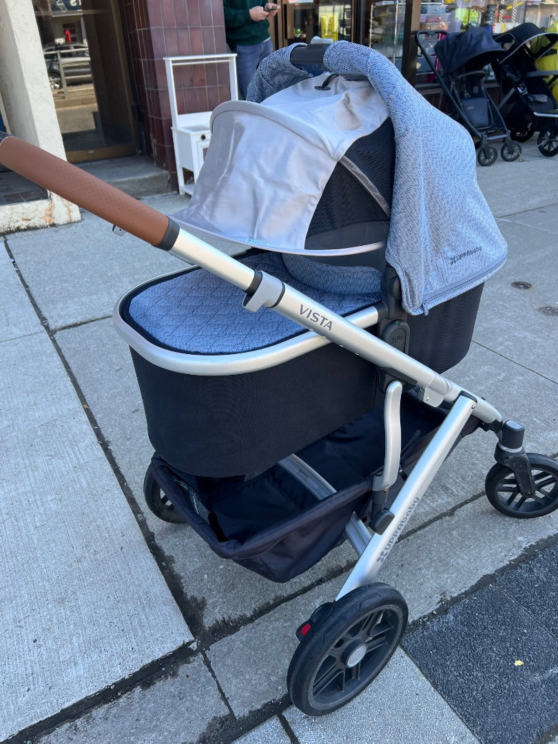 Blue Uppababy Single Vista Stroller, 0-4Y