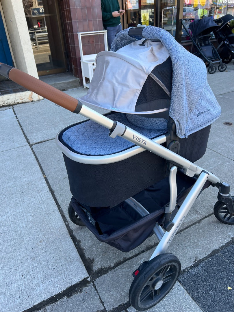 Blue Uppababy Single Vista Stroller, 0-4Y