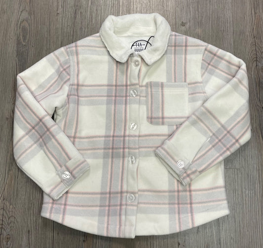 Ivory F4A Cozy Time Plaid Jacket, 6-7Y