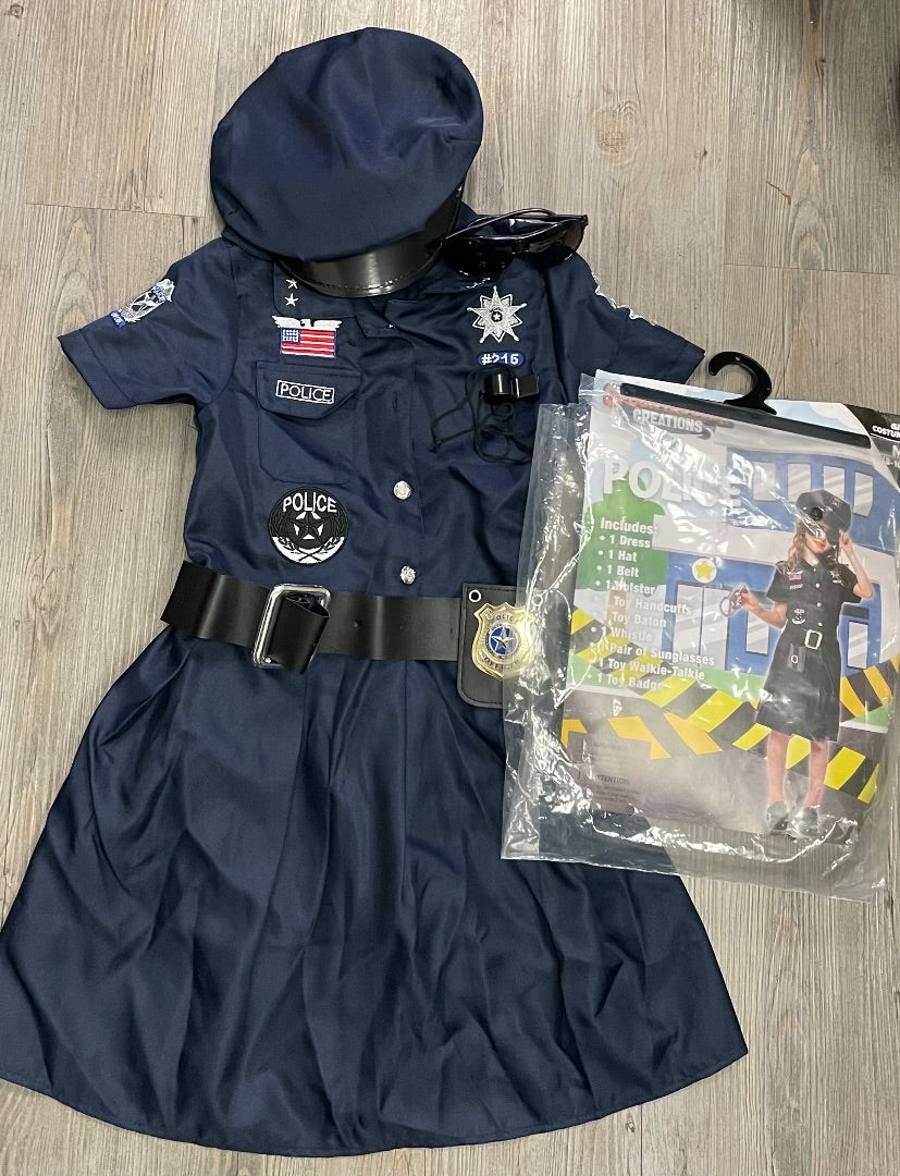 Navy Spooktacular Police Dress Costume, 8-10Y