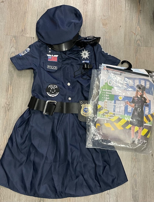 Navy Spooktacular Police Dress Costume, 8-10Y
