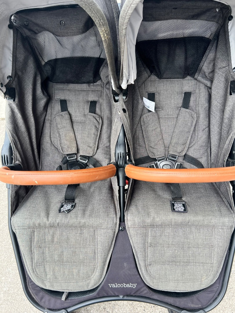 Grey Valco Baby Snap Duo Trend Side by Side Double Stroller, 0-45lbs