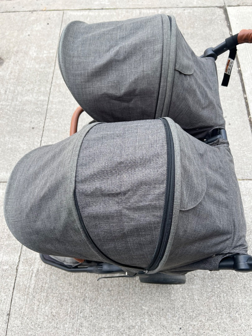 Grey Valco Baby Snap Duo Trend Side by Side Double Stroller, 0-45lbs