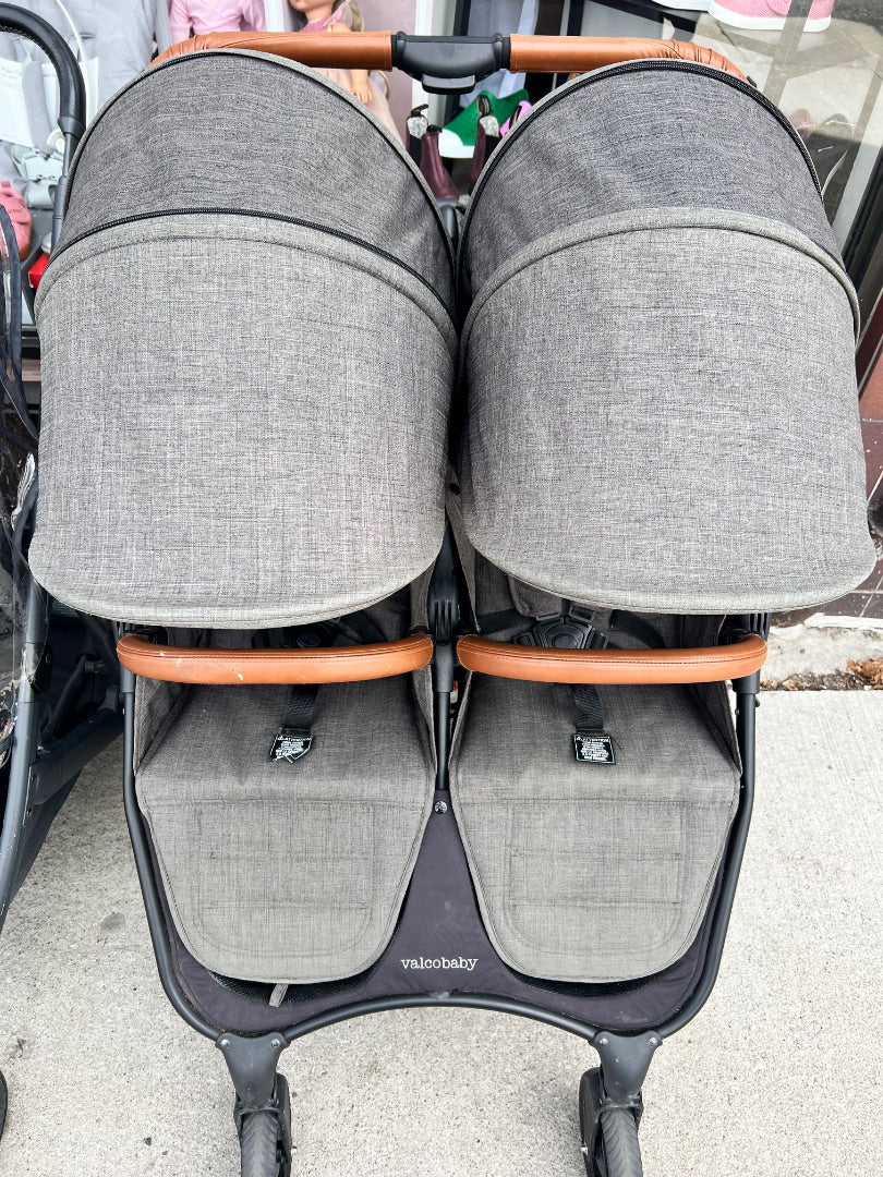 Grey Valco Baby Snap Duo Trend Side by Side Double Stroller, 0-45lbs