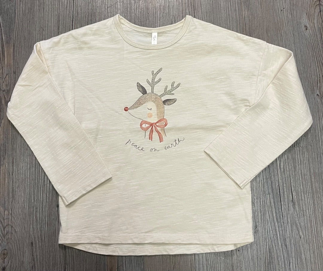 Natural Rylee + Cru Long Sleeve Tee Peace On Earth, 4-5Y