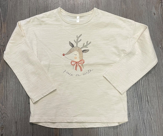 Natural Rylee + Cru Long Sleeve Tee Peace On Earth, 4-5Y