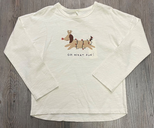Ivory Rylee + Cru Long Sleeve tee Oh What Fun, 4-5Y