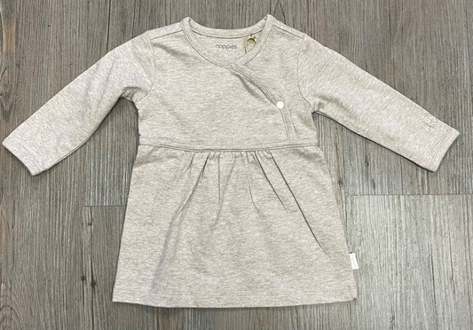 Taupe Melange Noppies Long Sleeve Dress, Newborn