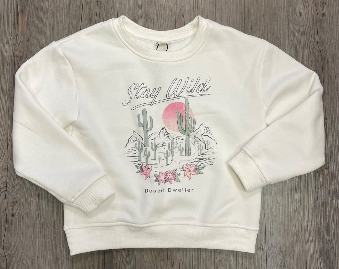 Ivory F4A Stay Wild Oversized Sweatshirt, 6-7Y