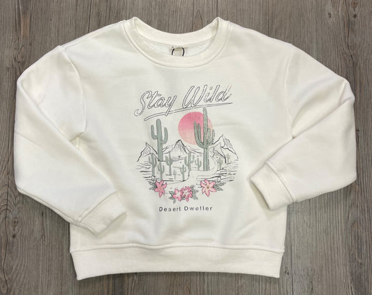 Ivory F4A Stay Wild Oversized Sweatshirt, 6-7Y
