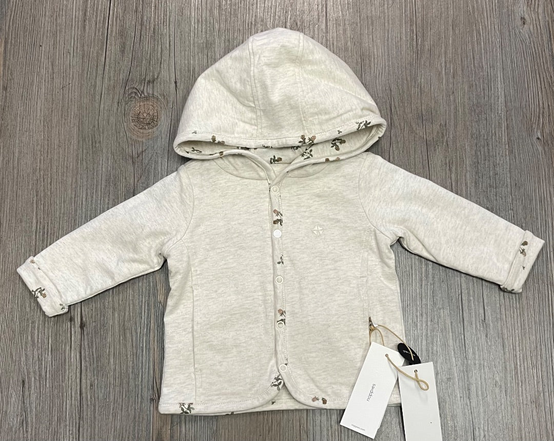 Oatmeal Melange Noppies Hooded Cardigan, Newborn