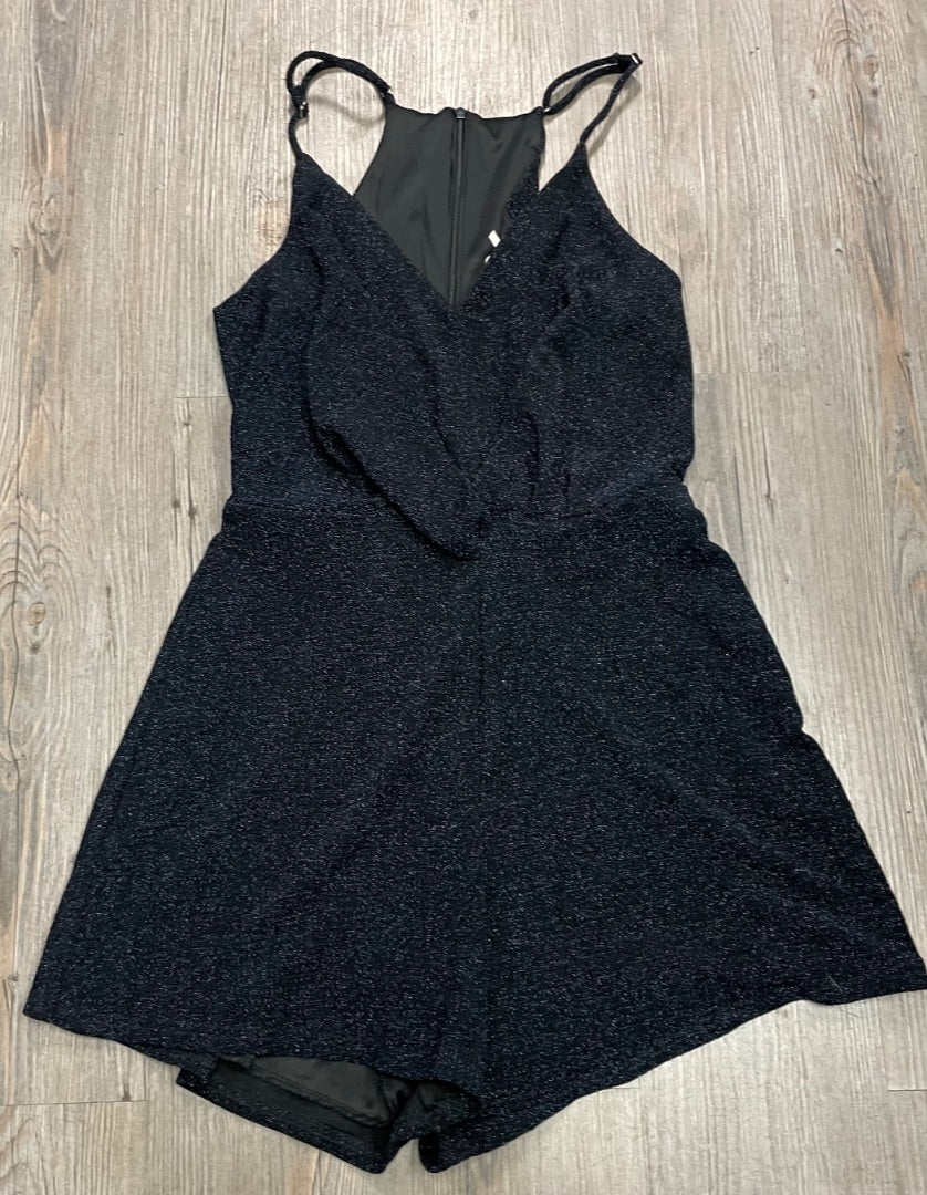 Glitter Blue Francesca Sleeveless Romper Dress Youth Medium