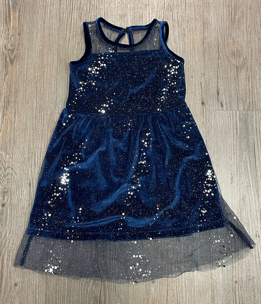 Navy Appaman Velour Dress, 3Y