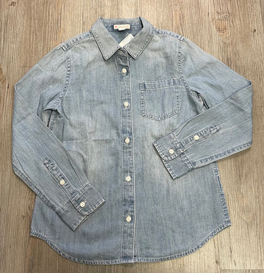 Blue Crewcuts Chambray Shirt Long Sleeves, 10Y