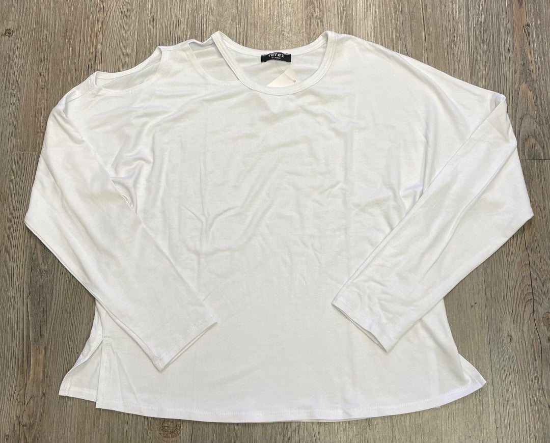 White Terez Long Sleeve Top, 12-14Y