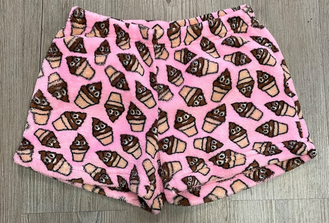 Multi Colour  Fuzzy PJ Shorts, 7-8Y