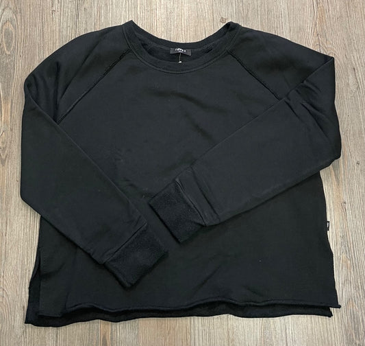 Black Terez Cropped Sweatshirt LS, 10-12Y