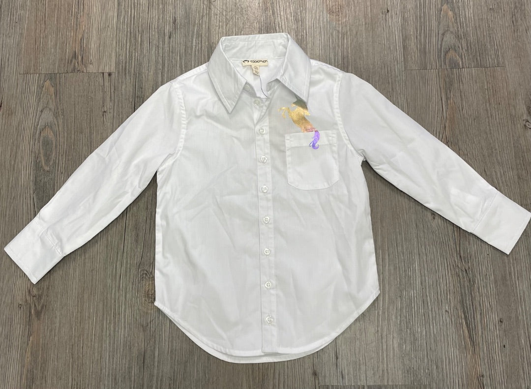 White Appaman Long Sleeve Unicorn Shirt 4Y