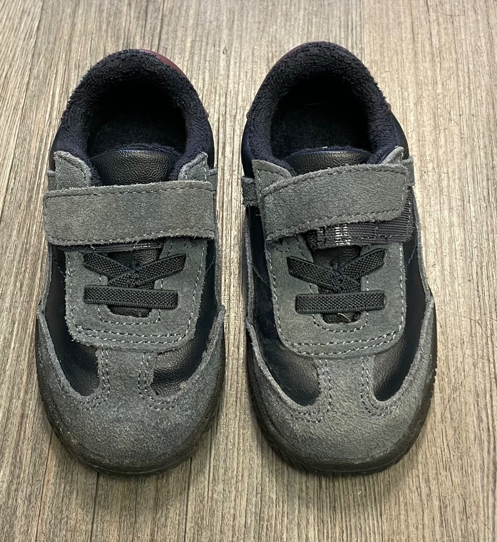 Grey,Black Zara Suede Velcro Shoes, 6T
