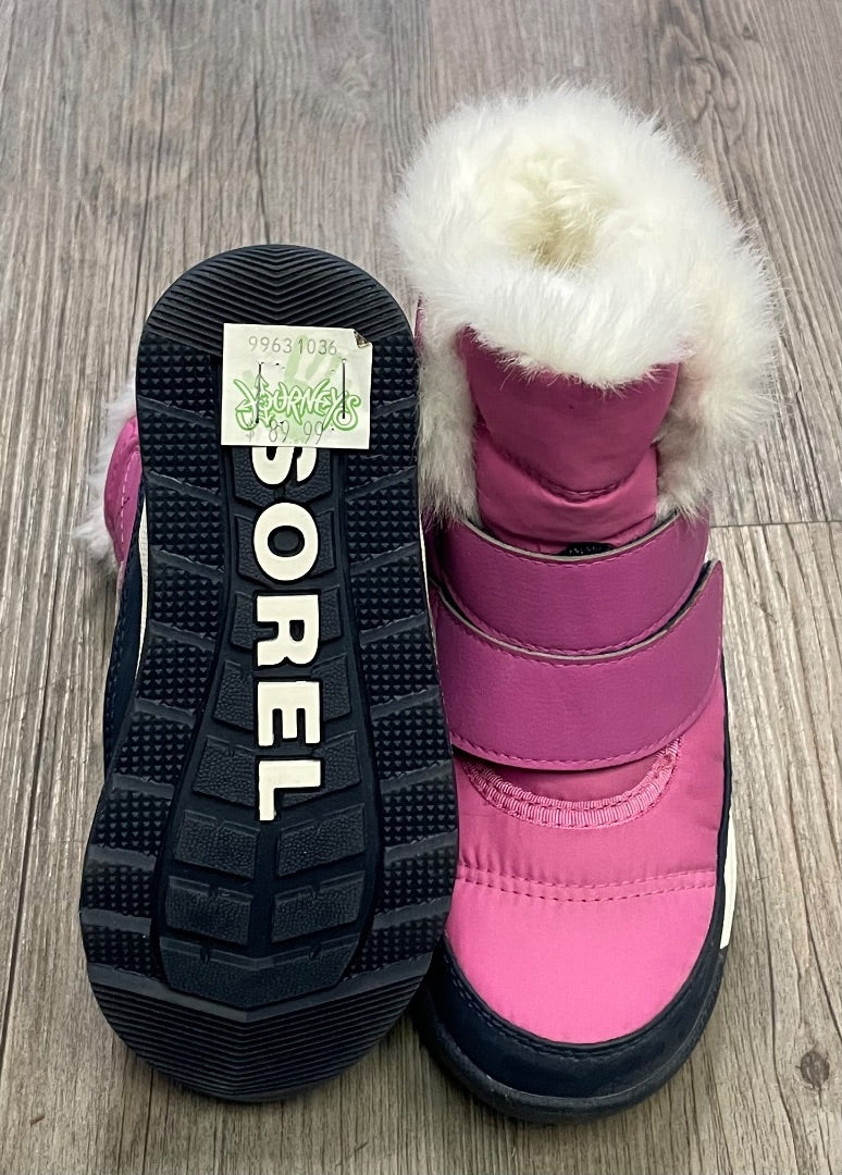 Pink Sorel Velcro Winter Boots, 10T