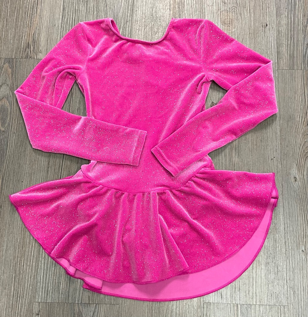 Glitter Pink Mondor Gymnastic L/S Leotard, 8-10Y