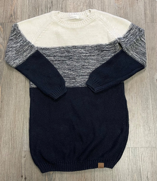 White ,Navy Miles Knit L/S Tunic Dress, 6-7Y