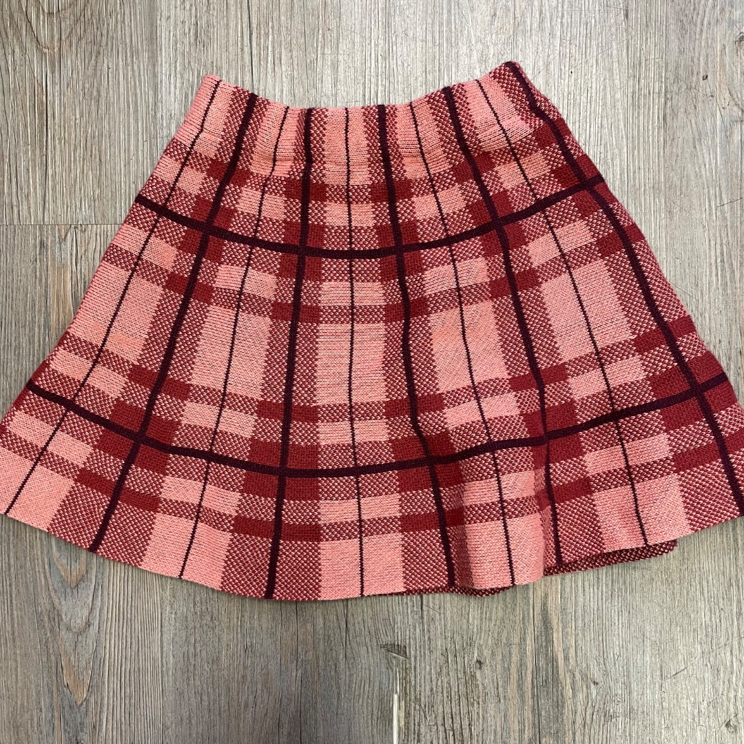 Plaid  Knit Skirt, 4Y