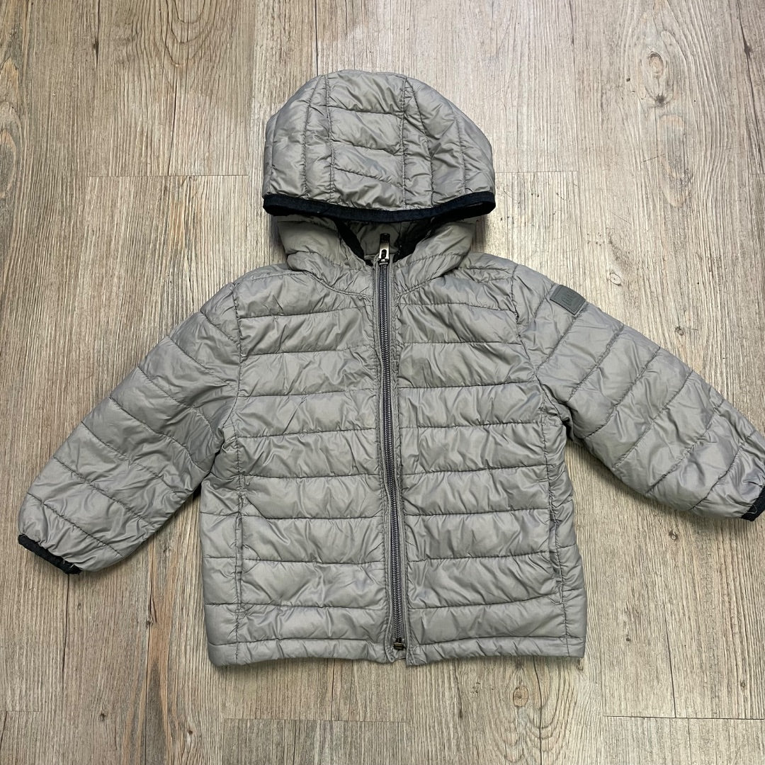 Grey Gap Puffer Jacket, 18-24M