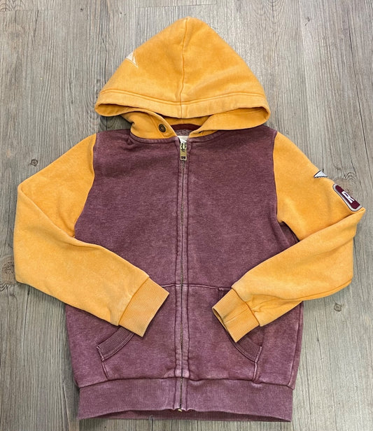 Orange/Maroon Butter Zip Hoodie, 7Y
