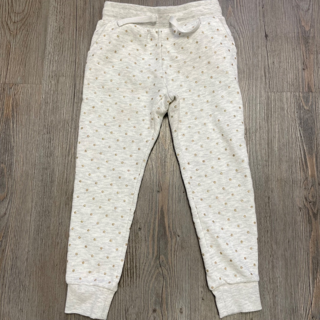 Gold Polka Dot Glitter H&M Jogger Pants, 4-5Y