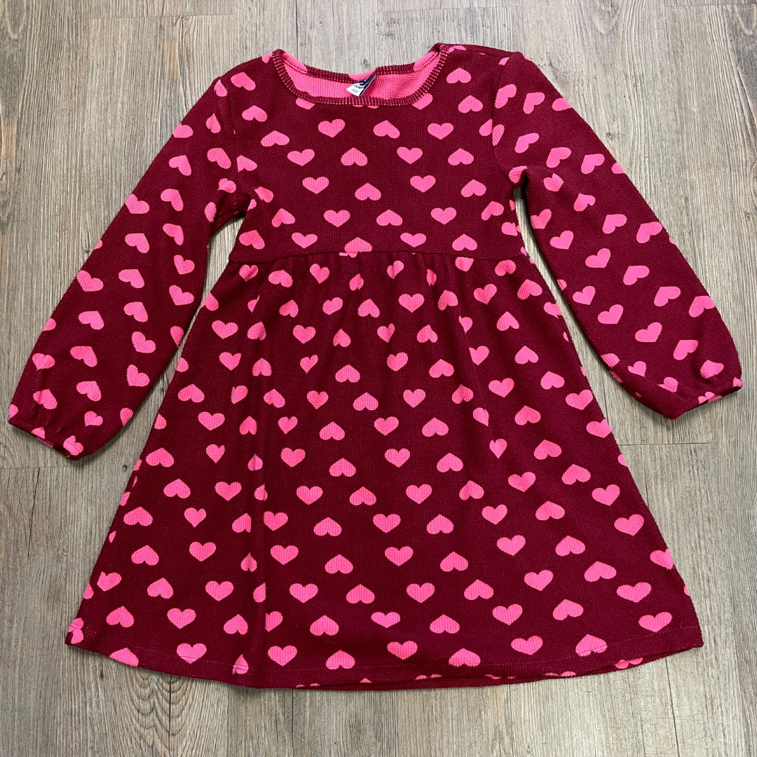 Hearts Print Old Navy LS Dress, 6Y