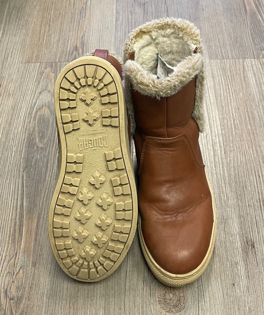 Brown Cougar Leather Boots, 2Y
