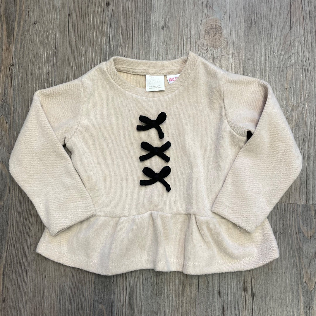 Beige Zara Long Sleeve Top, 18M