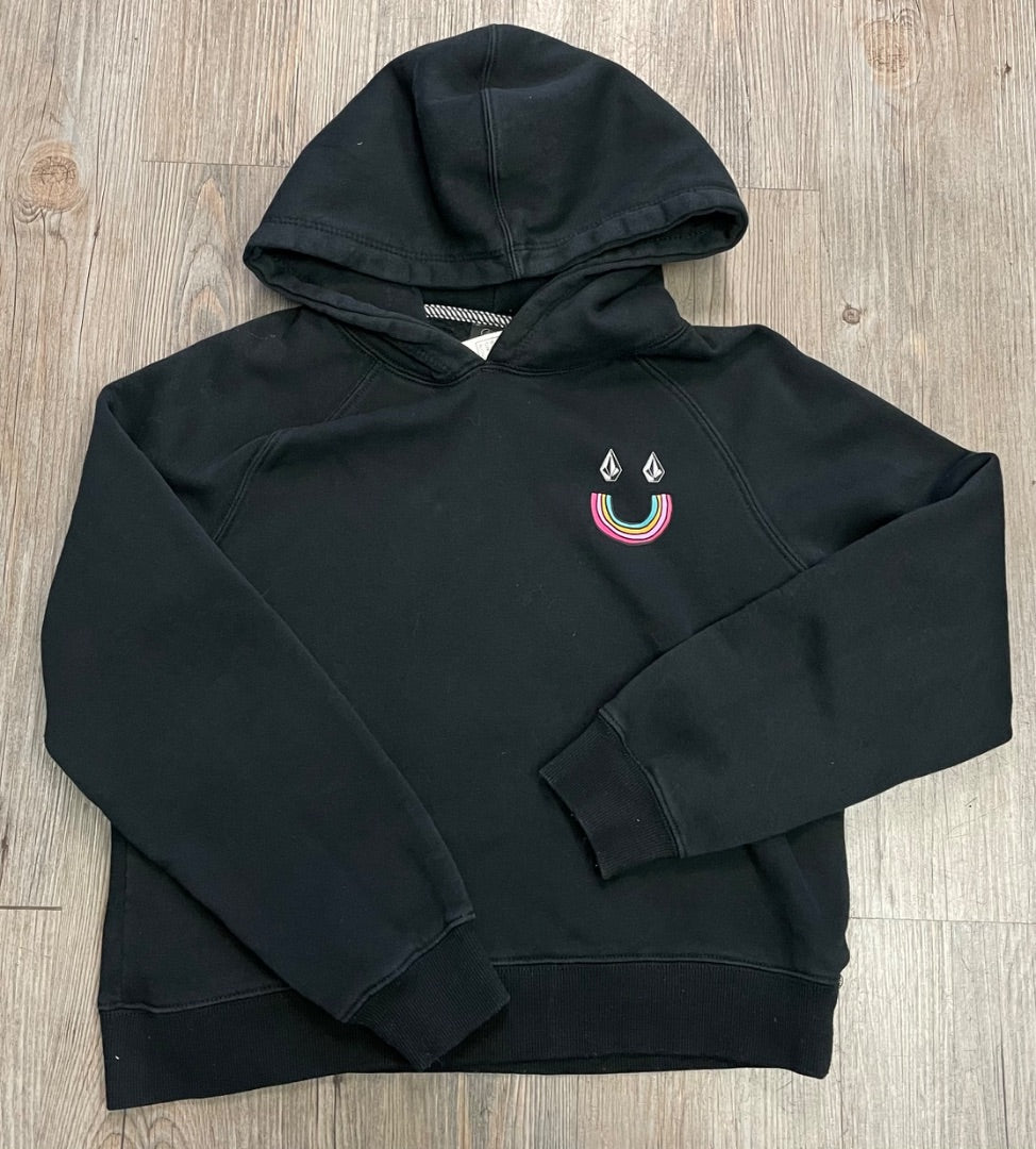 Black Volcom Pullover Hoodie, 10-12Y