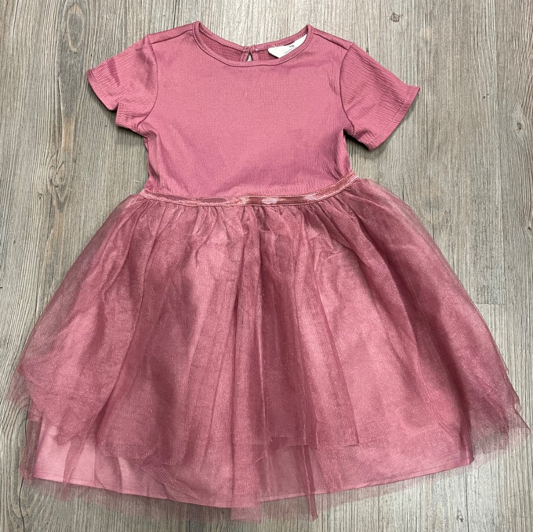 Dusty Rose H&M Short Sleeve Dress, 4-6Y