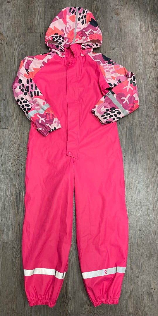 Pink Reimatec Rain Suit, 6Y