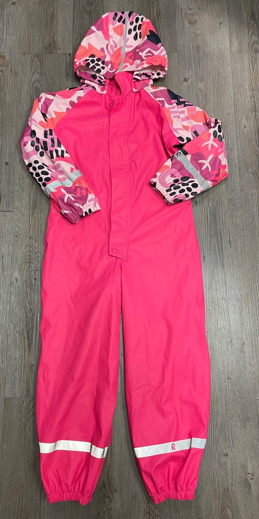 Pink Reimatec Rain Suit, 6Y