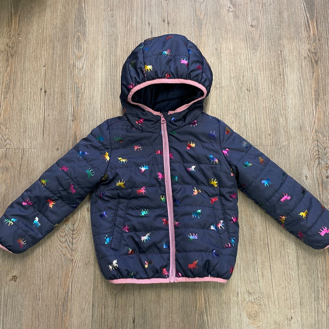 Unicorn Print Joe Fresh Puffer Jacket, 3Y