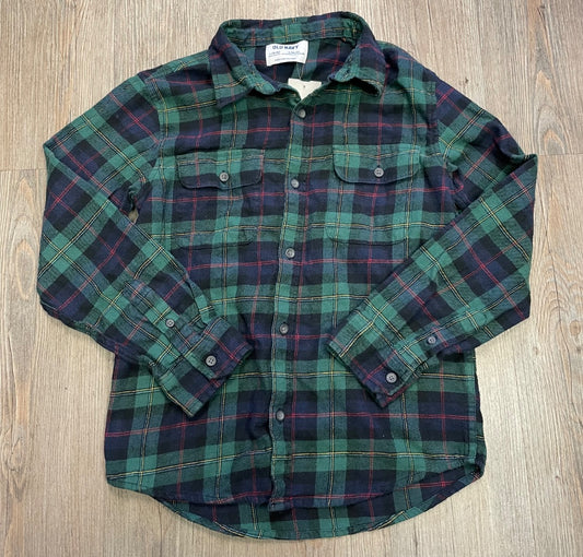 Plaid, Green Old Navy Long Sleeve  Shirt, 10-12Y