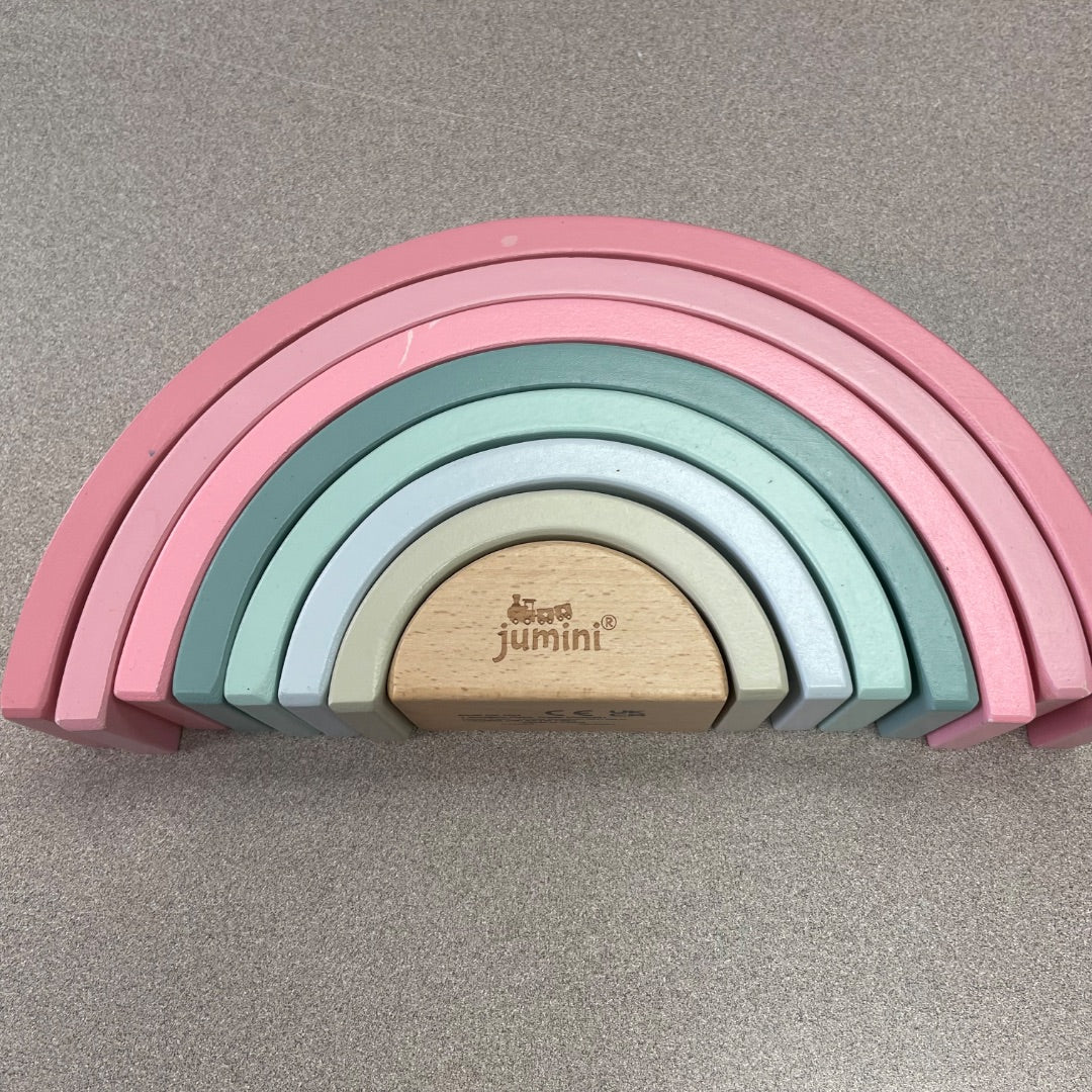 Multi Colour Jumini Wooden Stacking Rainbow, Pre-owned