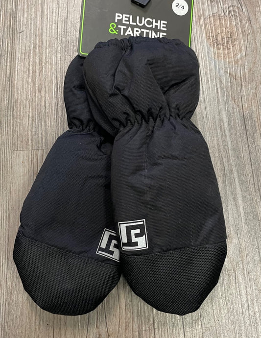 Black Peluche & Tartine Waterproof Mitten, 2-4Y