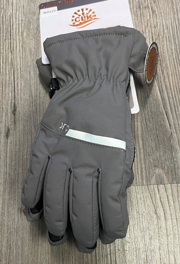 Charcoal CaliKids Waterproof Gloves, 3-5Y