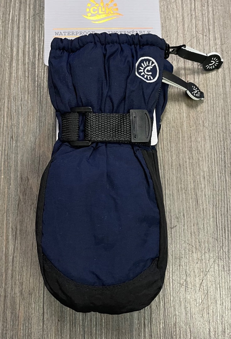 Navy CaliKids Waterproof Mitten Side Zip, 2-4Y