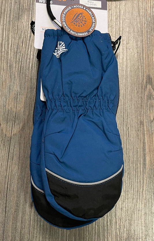 Blue CaliKids Waterproof Mitten Side Zip, 12-24M